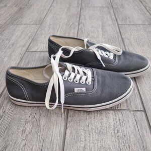 Vans unisex grey low top lace up sneakers size 8 womens & 6.5 mens